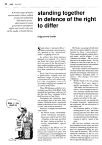 Standing together in defence of the right to differ