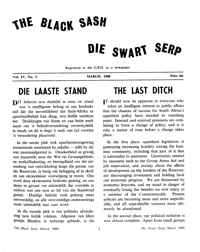 The Black Sash/Die Swart Serp March 1960 Volume 4 No 3