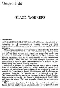 Chapter eight: Black workers