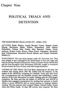 Chapter nine: Political trials and detention
