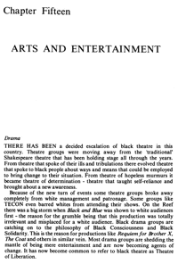 Chapter fifteen: Arts and entertainment
