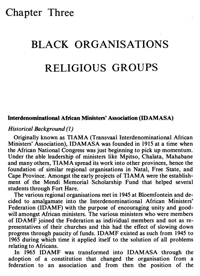 Chapter three: Black organisations - Religious groups