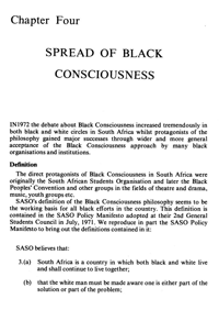 Chapter four: Spread of Black Consciousness