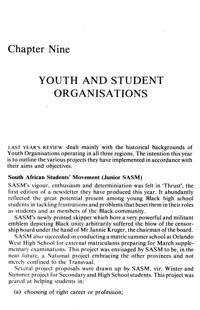 Chapter nine: Youth and student organisations