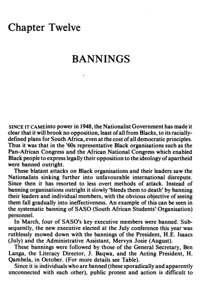 Chapter twelve: Bannings