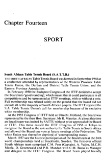 Chapter fourteen: Sport