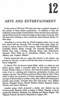 Chapter twelve: Arts and entertainment