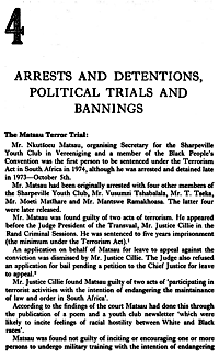 Chapter four: Arrests and detentions, political trials and bannings