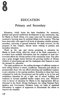 Chapter eight: Education - primary and secondary
