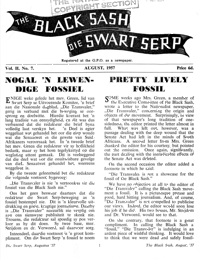 The Black Sash/Die Swart Serp Volume 2 Number 7 August 1957