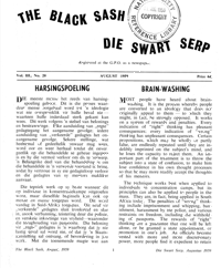The Black Sash/Die Swart Serp Volume 3 Number 20 August 1959