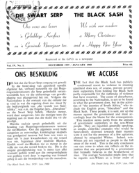 The Black Sash/Die Swart Serp Volume 4 Number 1 December 1959/January 1960