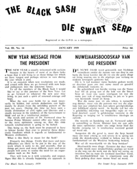 The Black Sash/Die Swart Serp Volume 3 Number 14 January 1959