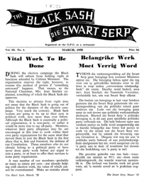 The Black Sash/Die Swart Serp Volume 3 Number 6 May 1958