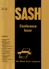 Sash Volume 25 Number 1 May 1982