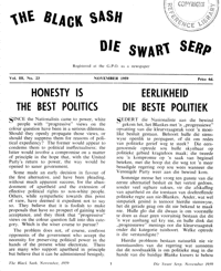 The Black Sash/Die Swart Serp Volume 3 Number 23 November 1959