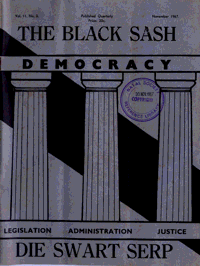 The Black Sash/Die Swart Serp Volume 11 Number 3 November 1967