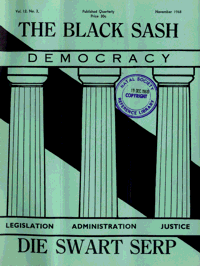 The Black Sash/Die Swart Serp Volume 12 Number 3 November 1968