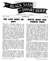 The Black Sash/Die Swart Serp Volume 1 Number 5 October 1956