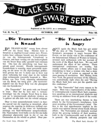 The Black Sash/Die Swart Serp Volume 2 Number 8 October 1957