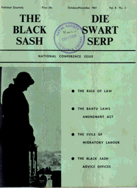 The Black Sash/Die Swart Serp Volume 8 Number 3 October 1964