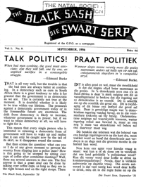 The Black Sash/Die Swart Serp September 1956 Volume 1 No 9