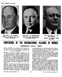 Conference of the international alliance of women - Geneva, July 1957