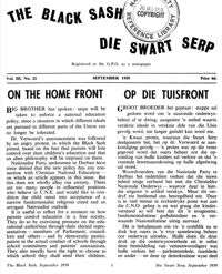 Op die tuisfront (Article written in Afrikaans)