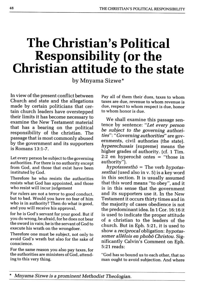 The Christians political responsibility (or 