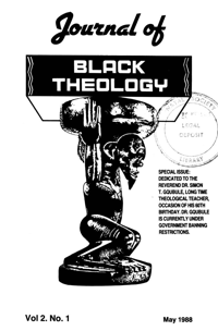 Journal of Black Theology in South Africa Volume 2 Number 1 May 1988