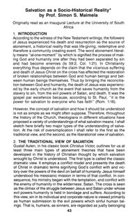 Salvation as a socio-historical reality