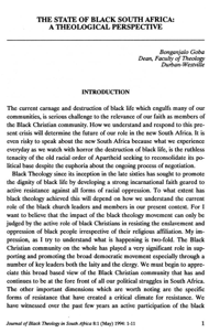 The state of Black South Africa: a theological perspective