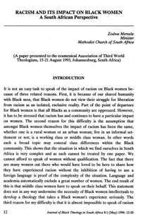 Racism and its impact on Black women: a South African perspective