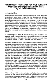 The cross in the search for true humanity - the theological challenges facing South Africa