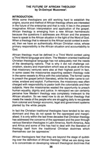 The future of African theology