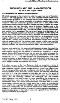 Theology and the land question