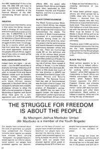 The struggle for freedom is about people