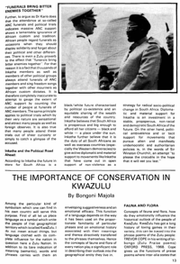 The importance of conservation in KwaZulu