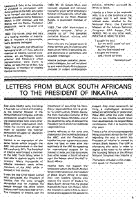 Letters from black South Africans to the President of Inkatha