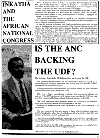 Is the ANC backing the UDF?