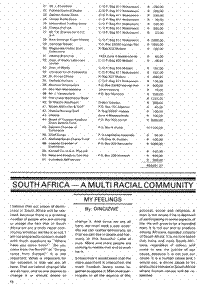 South Africa - a multiracial community: My feelings