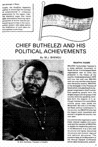 Chief Buthelezi and his political achievements