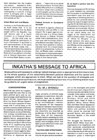 Inkathas message to Africa
