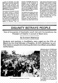 Disunity betrays people