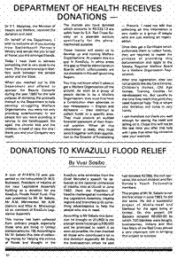 Donations to KwaZulu flood relief