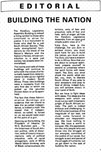Editorial: building the nation