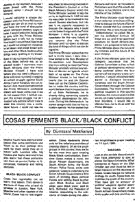 COSAS ferments Black/Black conflict