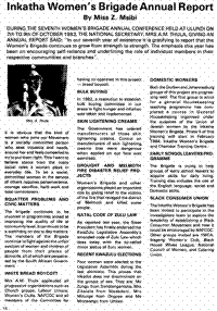 Inkatha Womens Brigade annual Report