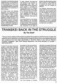 Transkei back in the struggle