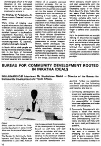 Bureau for community development rooted in Inkatha ideals